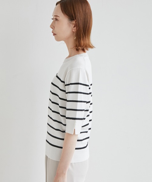 ROPE' PICNIC（ロペピクニック）の「TRUE COTTON/袖パールニットプルオーバー（ニット/セーター・レディース・ライトグレー/ブラック/グリーン/ブルー系その他/ホワイト系その他5・38）」の21枚目の写真