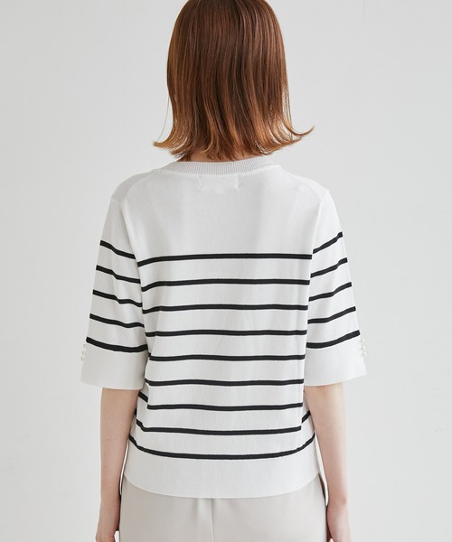 ROPE' PICNIC（ロペピクニック）の「TRUE COTTON/袖パールニットプルオーバー（ニット/セーター・レディース・ライトグレー/ブラック/グリーン/ブルー系その他/ホワイト系その他5・38）」の8枚目の写真