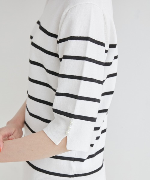 ROPE' PICNIC（ロペピクニック）の「TRUE COTTON/袖パールニットプルオーバー（ニット/セーター・レディース・ライトグレー/ブラック/グリーン/ブルー系その他/ホワイト系その他5・38）」の11枚目の写真