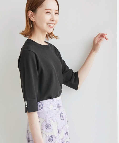 ROPE' PICNIC（ロペピクニック）の「TRUE COTTON/袖パールニットプルオーバー（ニット/セーター・レディース・ライトグレー/ブラック/グリーン/ブルー系その他/ホワイト系その他5・38）」の14枚目の写真