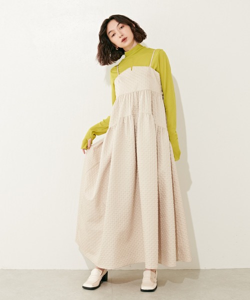 【まぁさま専用】lui's femme バッグデザインジャガードキャミワンピース Lui's（ルイス）の「バックデザインジャガードキャミワンピース