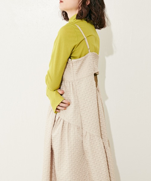 Lui's（ルイス）の「バックデザインジャガードキャミワンピース（ワンピース・レディース・ベージュ/ブラック・FREE）」の17枚目の写真