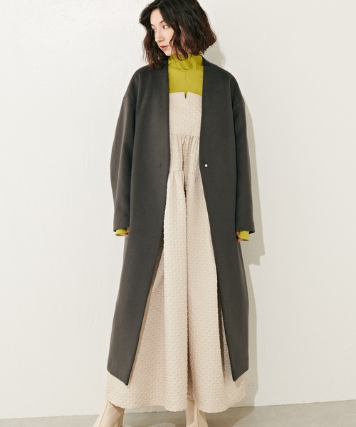 Lui's（ルイス）の「バックデザインジャガードキャミワンピース（ワンピース・レディース・ベージュ/ブラック・FREE）」の8枚目の写真