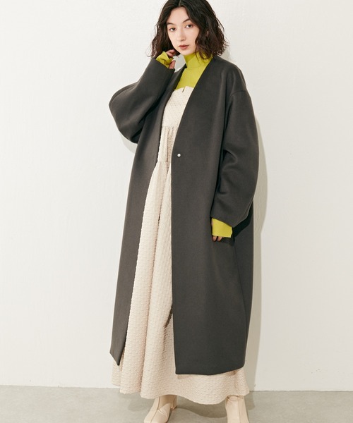 Lui's（ルイス）の「バックデザインジャガードキャミワンピース（ワンピース・レディース・ベージュ/ブラック・FREE）」の10枚目の写真