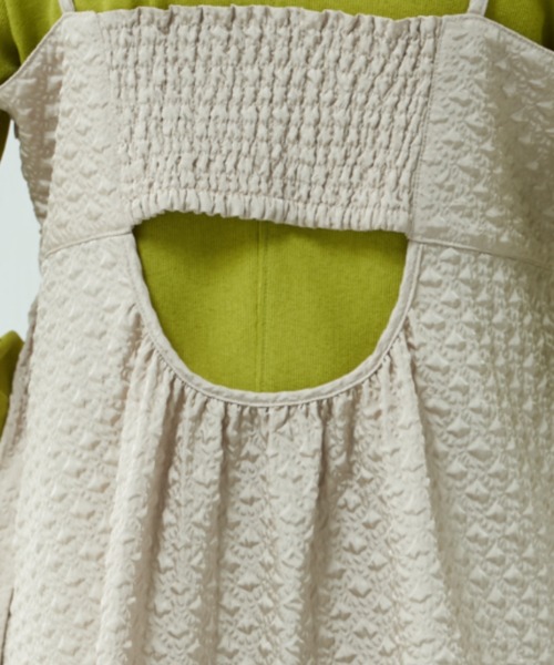 Lui's（ルイス）の「バックデザインジャガードキャミワンピース（ワンピース・レディース・ベージュ/ブラック・FREE）」の20枚目の写真