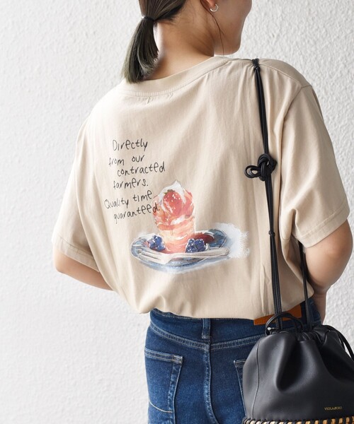 SHIPS(シップス)の「*オーガニックコットンカフェプリントTEE◇(Tシャツ/カットソー・レディース・ホワイト/チャコールグレー/ライトホワイト/ベージュ/ダークグレー/ホワイト系/ベージュ系・ONE SIZE)」の7枚目の写真