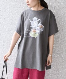 *オーガニックコットンカフェプリントTEE◇