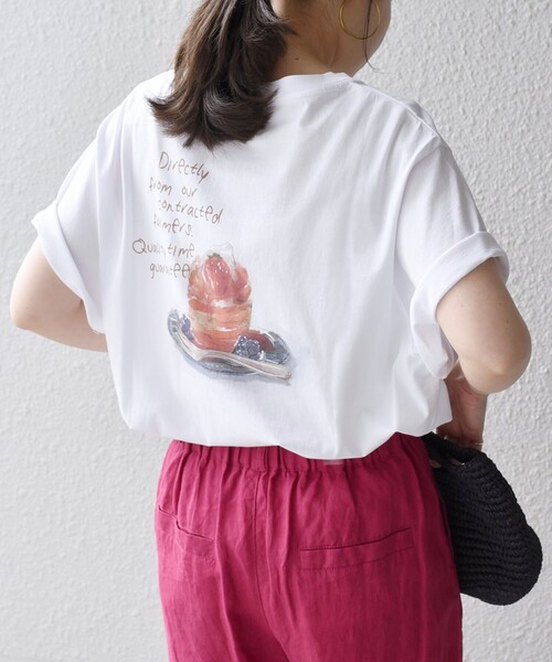 SHIPS(シップス)の「*オーガニックコットンカフェプリントTEE◇(Tシャツ/カットソー・レディース・ホワイト/チャコールグレー/ライトホワイト/ベージュ/ダークグレー/ホワイト系/ベージュ系・ONE SIZE)」の13枚目の写真