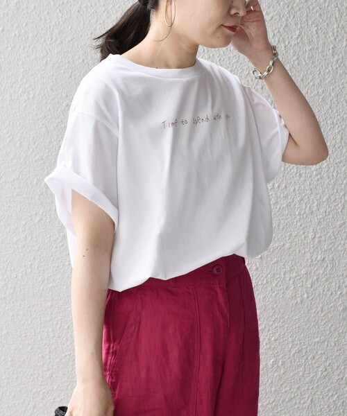 SHIPS(シップス)の「*オーガニックコットンカフェプリントTEE◇(Tシャツ/カットソー・レディース・ホワイト/チャコールグレー/ライトホワイト/ベージュ/ダークグレー/ホワイト系/ベージュ系・ONE SIZE)」の15枚目の写真