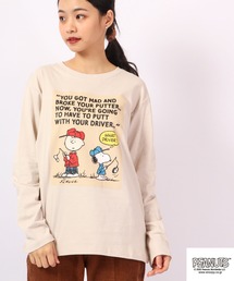 PEANUTS スヌーピー フロントプリント長袖Tシャツ