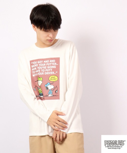 PEANUTS(ピーナッツ)の「PEANUTS スヌーピー フロントプリント長袖Tシャツ(Tシャツ/カットソー・レディース・ホワイト/ベージュ/杢グレー/ピンク・LL/L/M)」の9枚目の写真