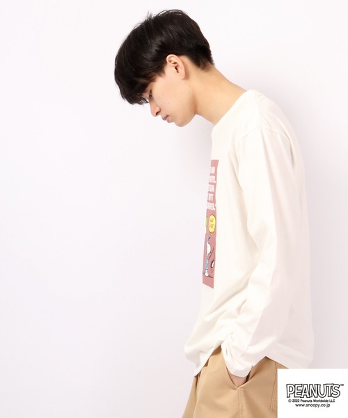 PEANUTS(ピーナッツ)の「PEANUTS スヌーピー フロントプリント長袖Tシャツ(Tシャツ/カットソー・レディース・ホワイト/ベージュ/杢グレー/ピンク・LL/L/M)」の10枚目の写真