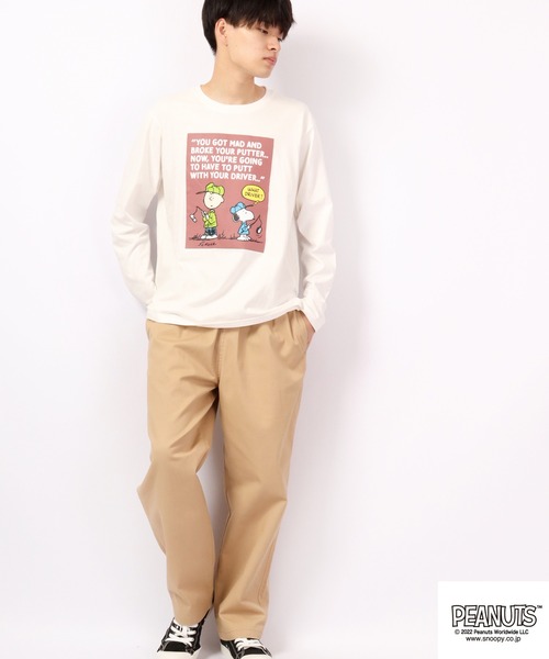PEANUTS(ピーナッツ)の「PEANUTS スヌーピー フロントプリント長袖Tシャツ(Tシャツ/カットソー・レディース・ホワイト/ベージュ/杢グレー/ピンク・LL/L/M)」の12枚目の写真