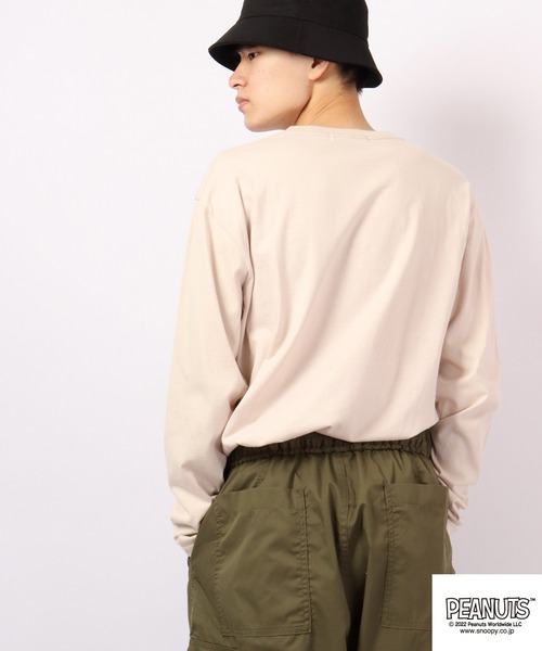 PEANUTS(ピーナッツ)の「PEANUTS スヌーピー フロントプリント長袖Tシャツ(Tシャツ/カットソー・レディース・ホワイト/ベージュ/杢グレー/ピンク・LL/L/M)」の17枚目の写真