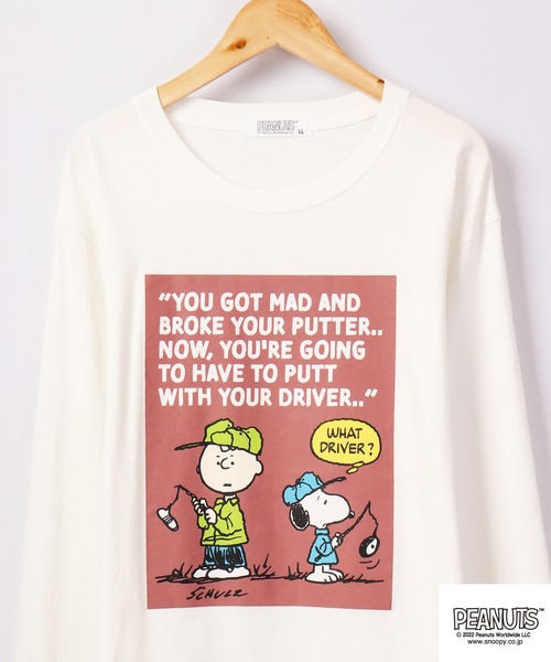 PEANUTS(ピーナッツ)の「PEANUTS スヌーピー フロントプリント長袖Tシャツ(Tシャツ/カットソー・レディース・ホワイト/ベージュ/杢グレー/ピンク・LL/L/M)」の6枚目の写真