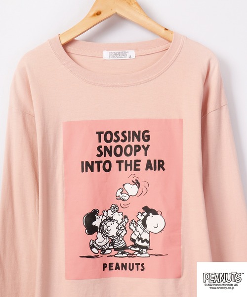 PEANUTS(ピーナッツ)の「PEANUTS スヌーピー フロントプリント長袖Tシャツ(Tシャツ/カットソー・レディース・ホワイト/ベージュ/杢グレー/ピンク・LL/L/M)」の19枚目の写真