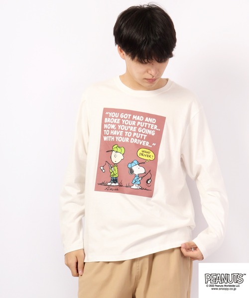 PEANUTS(ピーナッツ)の「PEANUTS スヌーピー フロントプリント長袖Tシャツ(Tシャツ/カットソー・レディース・ホワイト/ベージュ/杢グレー/ピンク・LL/L/M)」の8枚目の写真