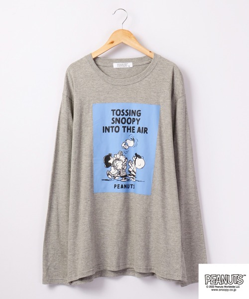 PEANUTS(ピーナッツ)の「PEANUTS スヌーピー フロントプリント長袖Tシャツ(Tシャツ/カットソー・レディース・ホワイト/ベージュ/杢グレー/ピンク・LL/L/M)」の13枚目の写真