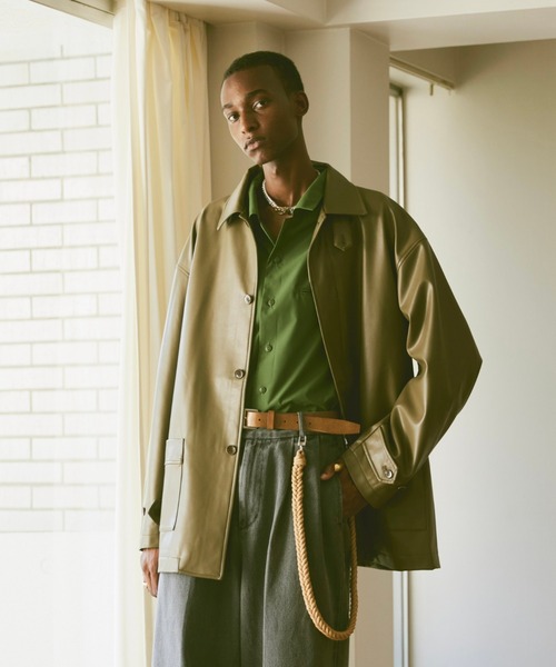 soerte（ソエルテ）の「Taslan open collar shirt / タスランオープン