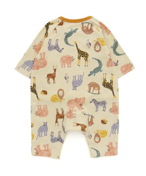 Ampersand(アンパサンド)の「アニマル柄肌着付きカバーオール(肌着・キッズ・ベージュ/オフホワイト・80/70/60)」の3枚目の写真