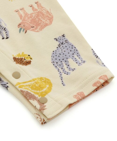 Ampersand(アンパサンド)の「アニマル柄肌着付きカバーオール(肌着・キッズ・ベージュ/オフホワイト・80/70/60)」の8枚目の写真