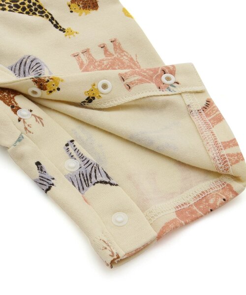 Ampersand(アンパサンド)の「アニマル柄肌着付きカバーオール(肌着・キッズ・ベージュ/オフホワイト・80/70/60)」の9枚目の写真