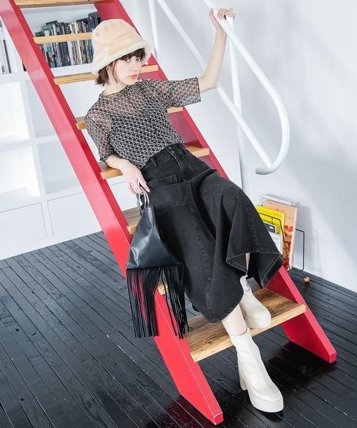 JEANASIS（ジーナシス）の「モノグラムシアープルオーバーSS/352701（Tシャツ/カットソー・レディース・ホワイト系その他/ブラック系その他/グリーン系その他・FREE）」の16枚目の写真