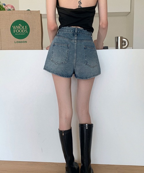 meJane(ミージェーン)の「ハイウエスト台形デニムミニスカパン(デニムスカート・レディース・ブルー・S/M)」の15枚目の写真