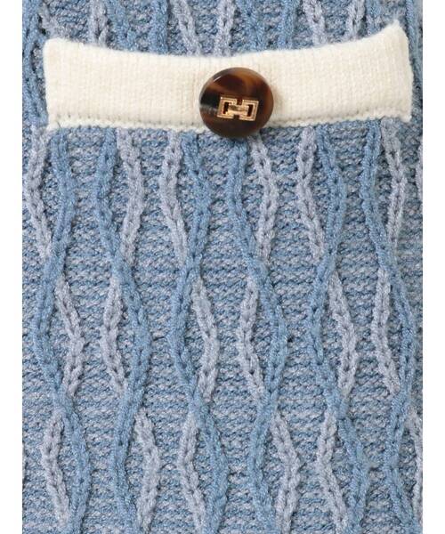 RESEXXY（リゼクシー）の「バイカラーニットミニスカート【セットアップ着用可能】（スカート・レディース・オフホワイト/ブラック/ピンク/ブルー・FREE）」の8枚目の写真