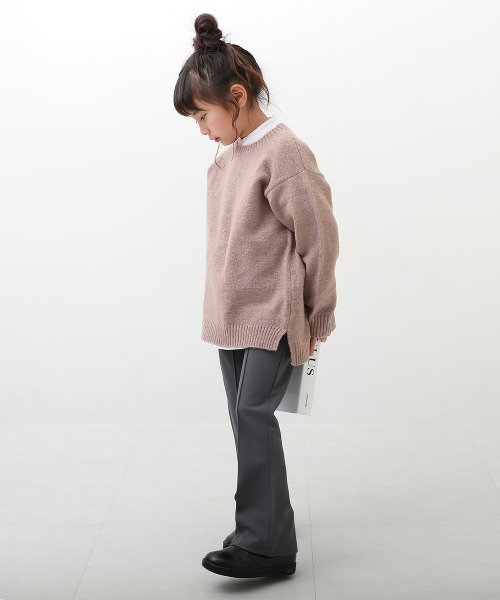devirock（デビロック）の「洗える もちもちニット クルーネックセーター（ニット/セーター・キッズ・スミクロ/ネイビー/ピンクベージュ・100cm/110cm/120cm/130cm/140cm/150cm/160cm）」の6枚目の写真