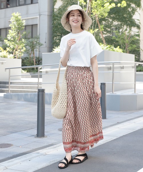 studio CLIP（スタディオクリップ）の「【WEB限定】インドプリントスカート（スカート・レディース・ブラック/レッド/ピンク・PF/FREE）」の4枚目の写真