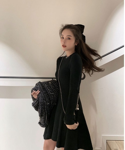 gossip！ロサンゼルス（ゴシップロサンゼルス）の「ニットワンピース（ワンピース・レディース・ブラック/ブラウン/テラコッタ/ベージュ・FREE）」の5枚目の写真