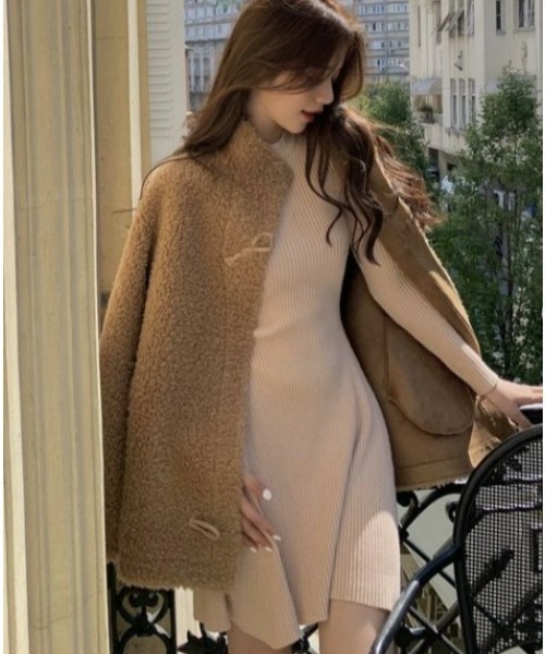 gossip！ロサンゼルス（ゴシップロサンゼルス）の「ニットワンピース（ワンピース・レディース・ブラック/ブラウン/テラコッタ/ベージュ・FREE）」の14枚目の写真