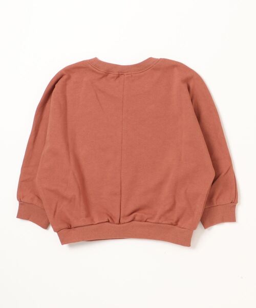 b・ROOM（ビールーム）の「【表コットン毛玉バイバイ】カレッジロゴプリントドルマンスエット（スウェット・キッズ・ベージュ/レンガ/ピンク/ブルーグレー/ネイビー/チャコール・150cm/100cm/130cm/140cm/110cm/120cm）」の7枚目の写真