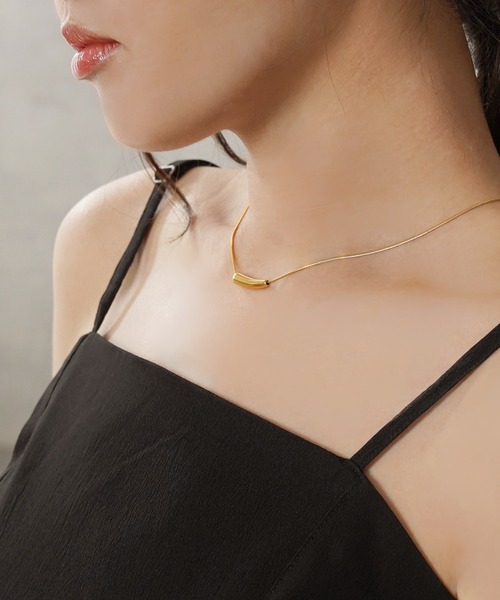 IAMUSE（アイアミューズ）の「【IAMUSE】金属アレルギー対応 ドロップモチーフネックレス S0744（ネックレス・レディース・シルバー/ゴールド・FREE）」の5枚目の写真