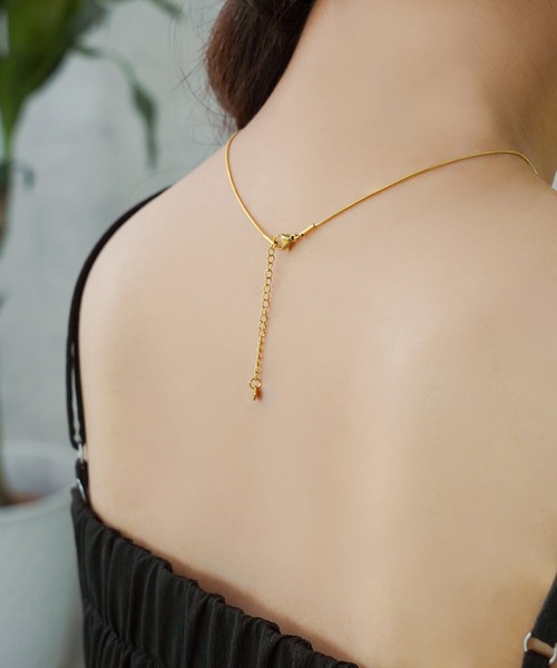IAMUSE（アイアミューズ）の「【IAMUSE】金属アレルギー対応 ドロップモチーフネックレス S0744（ネックレス・レディース・シルバー/ゴールド・FREE）」の6枚目の写真