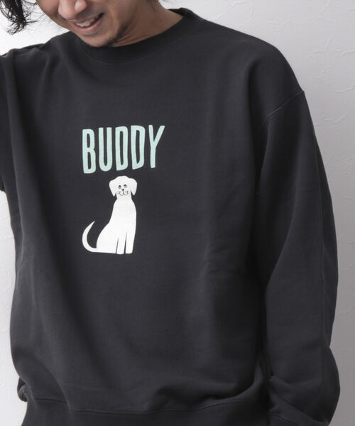 BARNS OUTFITTERS（バーンズアウトフィッターズ）の「【Barns outfitters/バーンズアウトフィッターズ】別注MAX SW CREW “BUDDY” スウェット（スウェット・メンズ・ブラック/グレー/レッド・M/L/XL）」の2枚目の写真