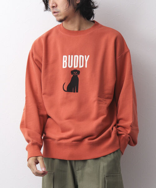 BARNS OUTFITTERS（バーンズアウトフィッターズ）の「【Barns outfitters/バーンズアウトフィッターズ】別注MAX SW CREW “BUDDY” スウェット（スウェット・メンズ・ブラック/グレー/レッド・M/L/XL）」の5枚目の写真