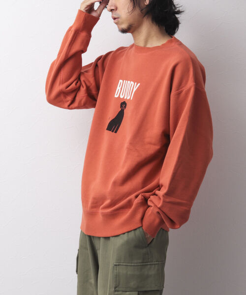 BARNS OUTFITTERS（バーンズアウトフィッターズ）の「【Barns outfitters/バーンズアウトフィッターズ】別注MAX SW CREW “BUDDY” スウェット（スウェット・メンズ・ブラック/グレー/レッド・M/L/XL）」の6枚目の写真