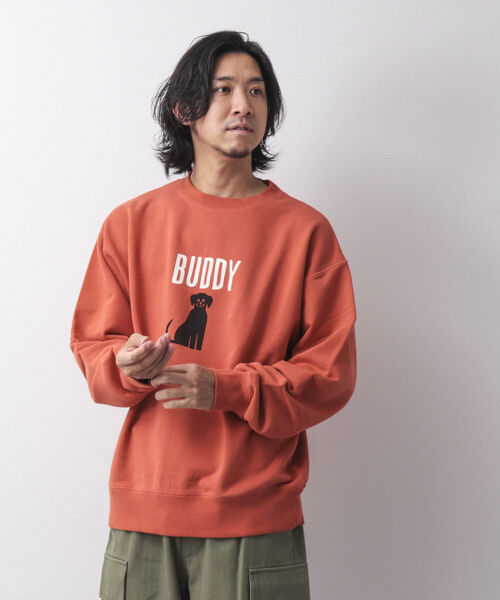 BARNS OUTFITTERS（バーンズアウトフィッターズ）の「【Barns outfitters/バーンズアウトフィッターズ】別注MAX SW CREW “BUDDY” スウェット（スウェット・メンズ・ブラック/グレー/レッド・M/L/XL）」の7枚目の写真