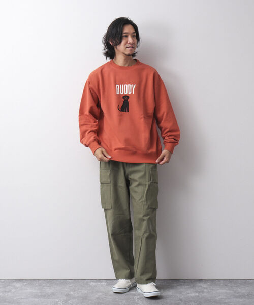 BARNS OUTFITTERS（バーンズアウトフィッターズ）の「【Barns outfitters/バーンズアウトフィッターズ】別注MAX SW CREW “BUDDY” スウェット（スウェット・メンズ・ブラック/グレー/レッド・M/L/XL）」の9枚目の写真