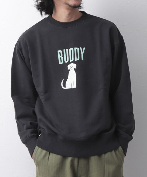 BARNS OUTFITTERS（バーンズアウトフィッターズ）の「【Barns outfitters/バーンズアウトフィッターズ】別注MAX SW CREW “BUDDY” スウェット（スウェット・メンズ・ブラック/グレー/レッド・M/L/XL）」の11枚目の写真