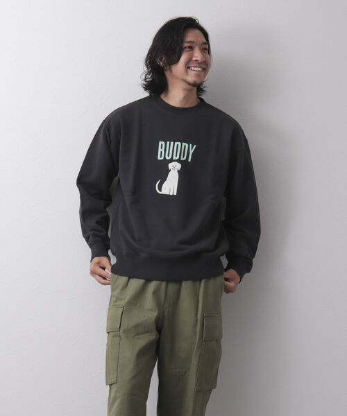 BARNS OUTFITTERS（バーンズアウトフィッターズ）の「【Barns outfitters/バーンズアウトフィッターズ】別注MAX SW CREW “BUDDY” スウェット（スウェット・メンズ・ブラック/グレー/レッド・M/L/XL）」の13枚目の写真