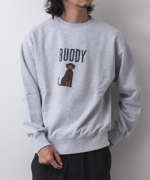 BARNS OUTFITTERS（バーンズアウトフィッターズ）の「【Barns outfitters/バーンズアウトフィッターズ】別注MAX SW CREW “BUDDY” スウェット（スウェット・メンズ・ブラック/グレー/レッド・M/L/XL）」の4枚目の写真