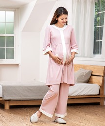 SweetMommy（スウィートマミー）の「上質なコットンフライス 配色ナイティ 3点セット パジャマ 【ZOZO限定】（マタニティウェア/グッズ・レディース）」