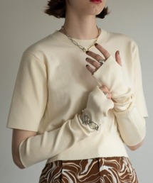 VACANCY | アームウォーマー付きハーフスリーブニット(Tシャツ/カットソー)