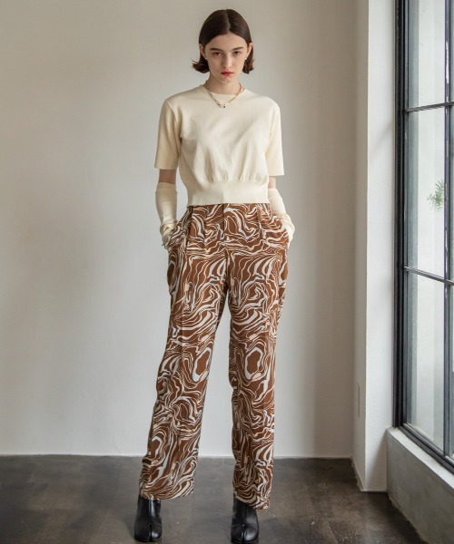 VACANCY（ヴァカンシー）の「アームウォーマー付きハーフスリーブニット（Tシャツ/カットソー・レディース・ホワイト/ブラック/ブルー・FREE）」の20枚目の写真