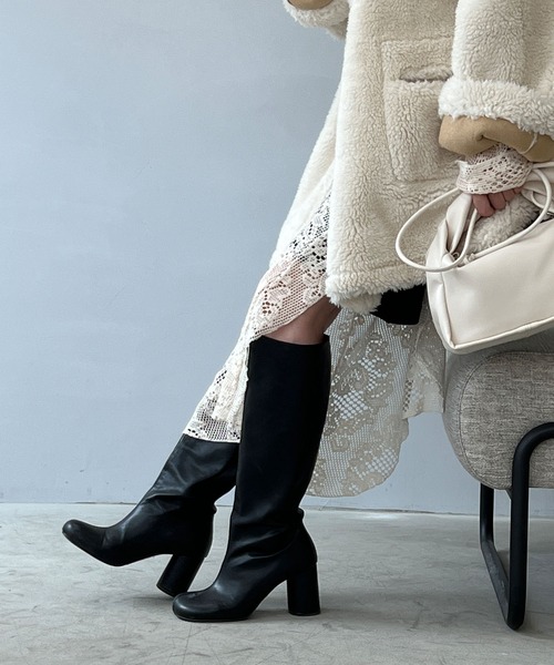 chuclla(チュクラ)の「サークルヒール ロングブーツ chs22a004(ブーツ・レディース・ブラック・38/40/39/37/36)」の11枚目の写真