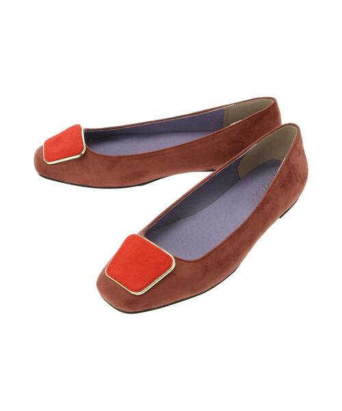Te chichi（テチチ）の「スクエアパーツフラットシューズ（パンプス・レディース・ブラック/ブラウン/オレンジ・38/37）」の8枚目の写真