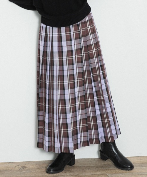 URBAN RESEARCH Sonny Label（アーバンリサーチサニーレーベル）の「チェックプリーツイージースカート3（スカート・レディース・オレンジ系その他/ブルー系その他/パープル系その他・FREE）」の5枚目の写真
